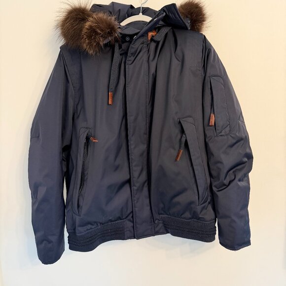 🧥 Andrew Marc Alpine Jacket – Men’s XL – Dark Gray – Real Fur Trim 🧥 - Picture 1 of 13